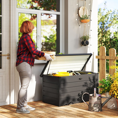 Ronamo Dark Grey Galvanised Steel Garden Storage Box 311 Litre