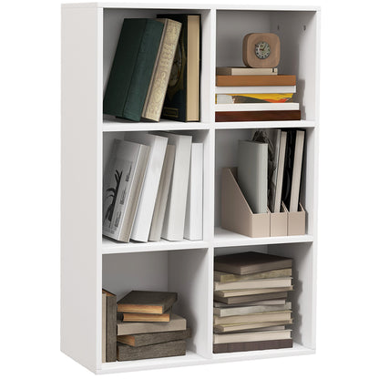 Veniha Nozi Wood White 6 Cube Storage Bookcase