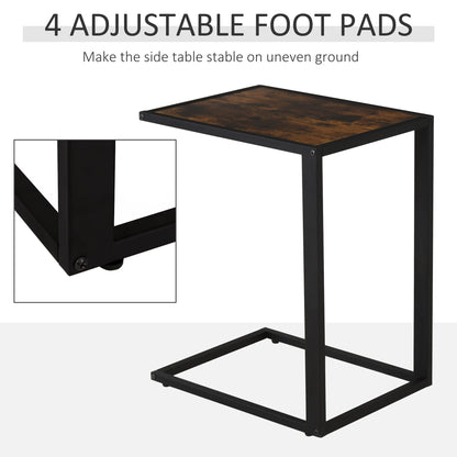 Yomifi Metal Brown And Black Sofa Side Table With Steel Frame