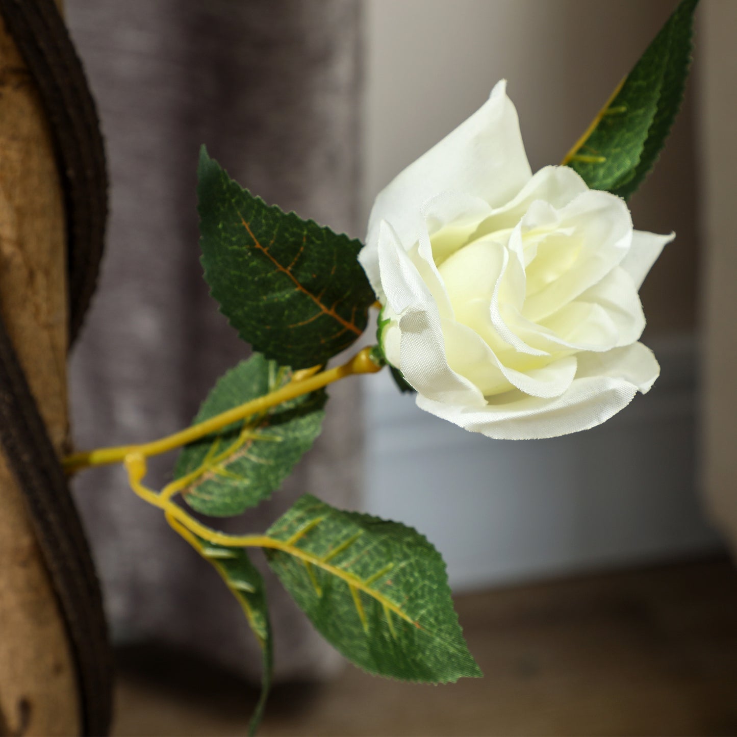Bavi Bare Pair Of Artificial Rose Style Trees In White Finish