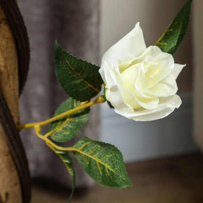Bavi Bare Pair Of Artificial Rose Style Trees In White Finish