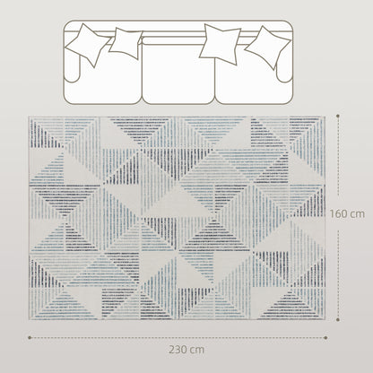 Keni Polyester Multi Colour Geometric Non Slip Washable Rug 230 x 160 cm
