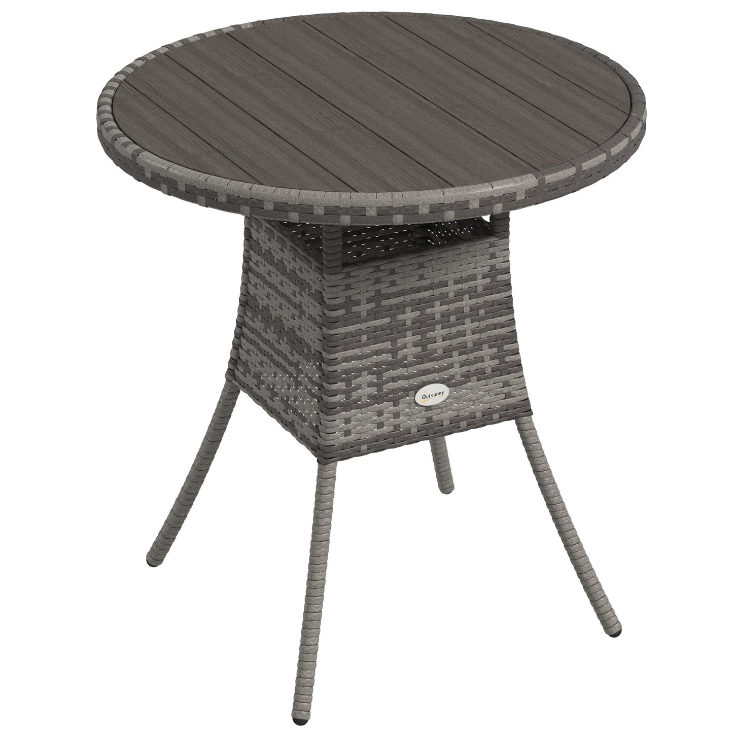 Reso Grey Rattan Outdoor Round Bistro Table