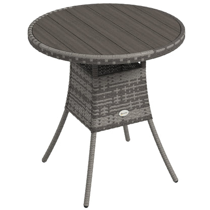 Reso Grey Rattan Outdoor Round Bistro Table