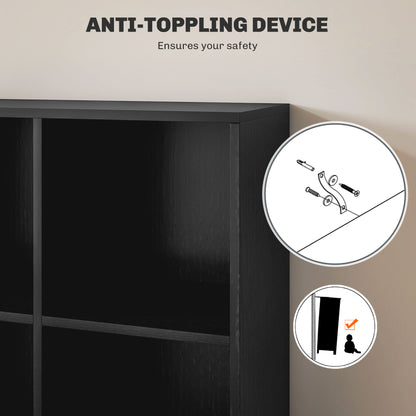 Sasu Wood Black Effect 6 Cube Storage Bookcase