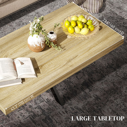 Hake Wooden Rustic Block Style Coffee Table With Wood Effect Finish