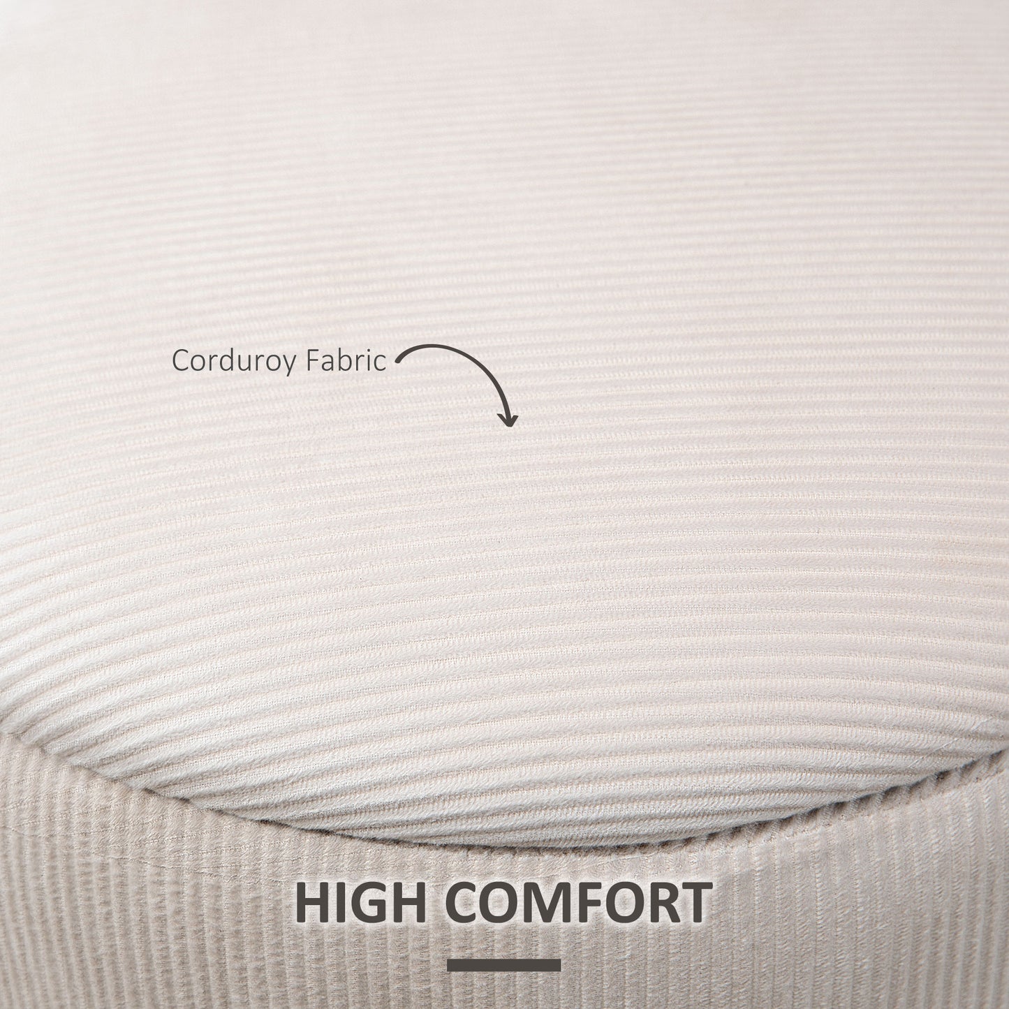 Vivalepa Set Of 2 Fabric Cream White Round Storage Ottomans With Removable Lids