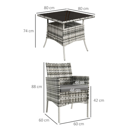 Hayosa Yoka Rattan Grey 4 Seaeter Garden Dining Set With Cushions