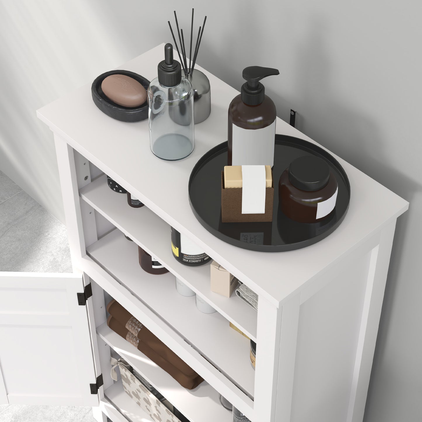 Nore Modern Multi Storage Bathroom Cabinet In White