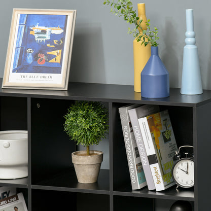 Remamo Wood Black 3 Tier 9 Cube Storage Bookcase