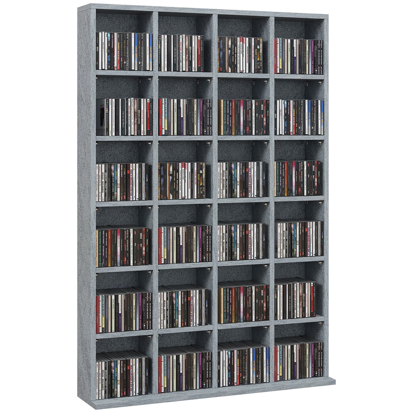 Kavilu Wood Cement Grey CD Storage Cabinet With Adjustable Shelves 89 x 130.5 cm