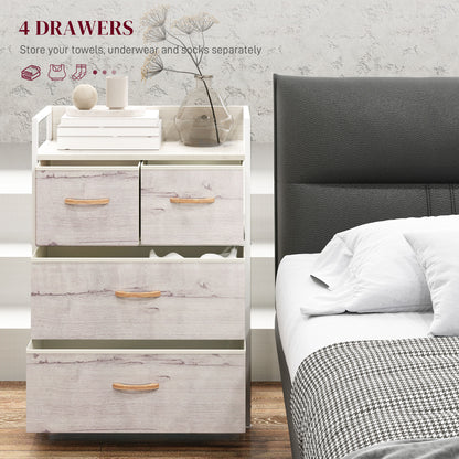 Palike Grey and White Wood Effect 4 Drawer Storage Chest