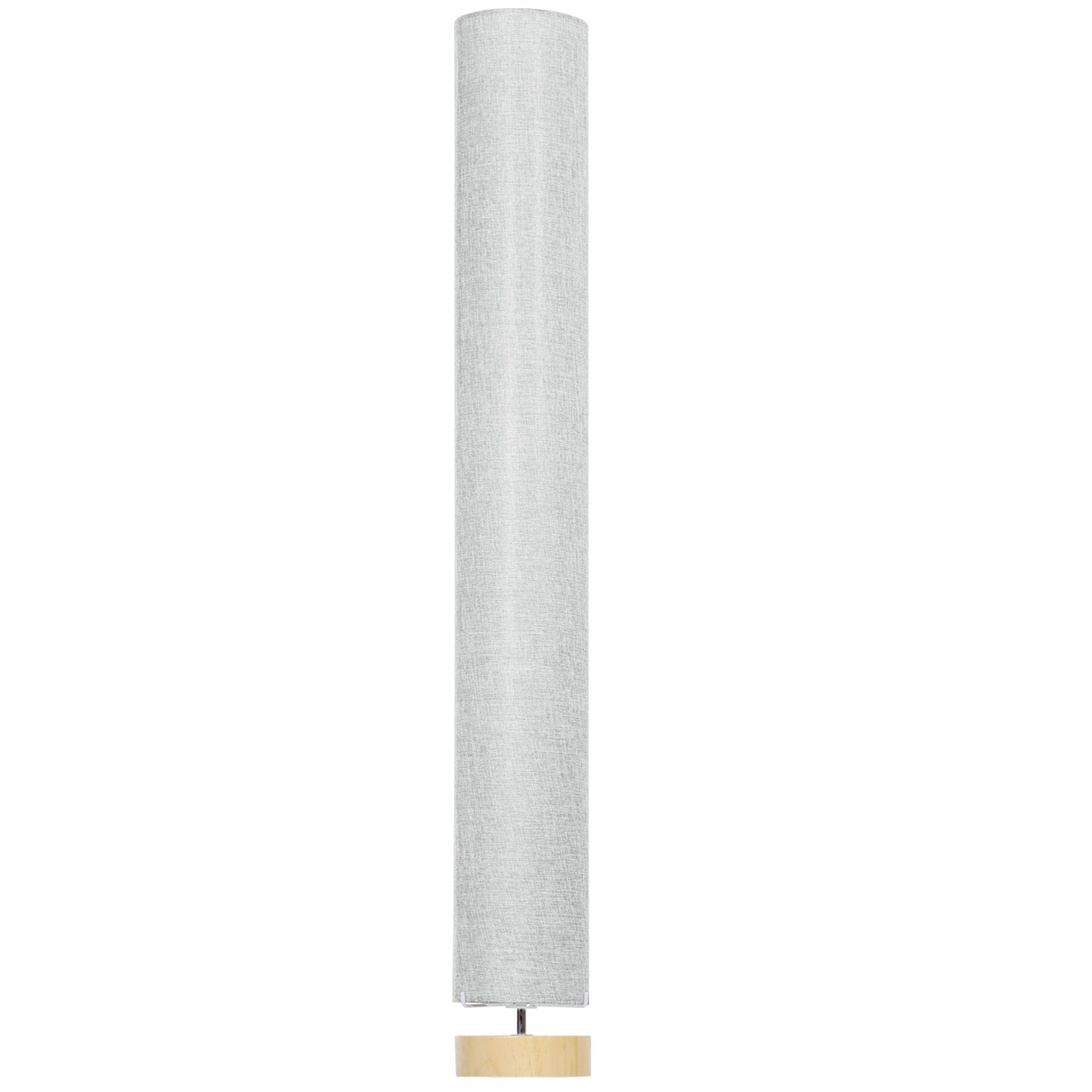 Luretti Wood And Fabric Grey Modern Standing Floor Lamp With Linen Shade 120cm