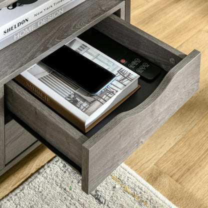 Sesopa Metal Grey Industrial Slim Bedside Table With Drawer And Shelf
