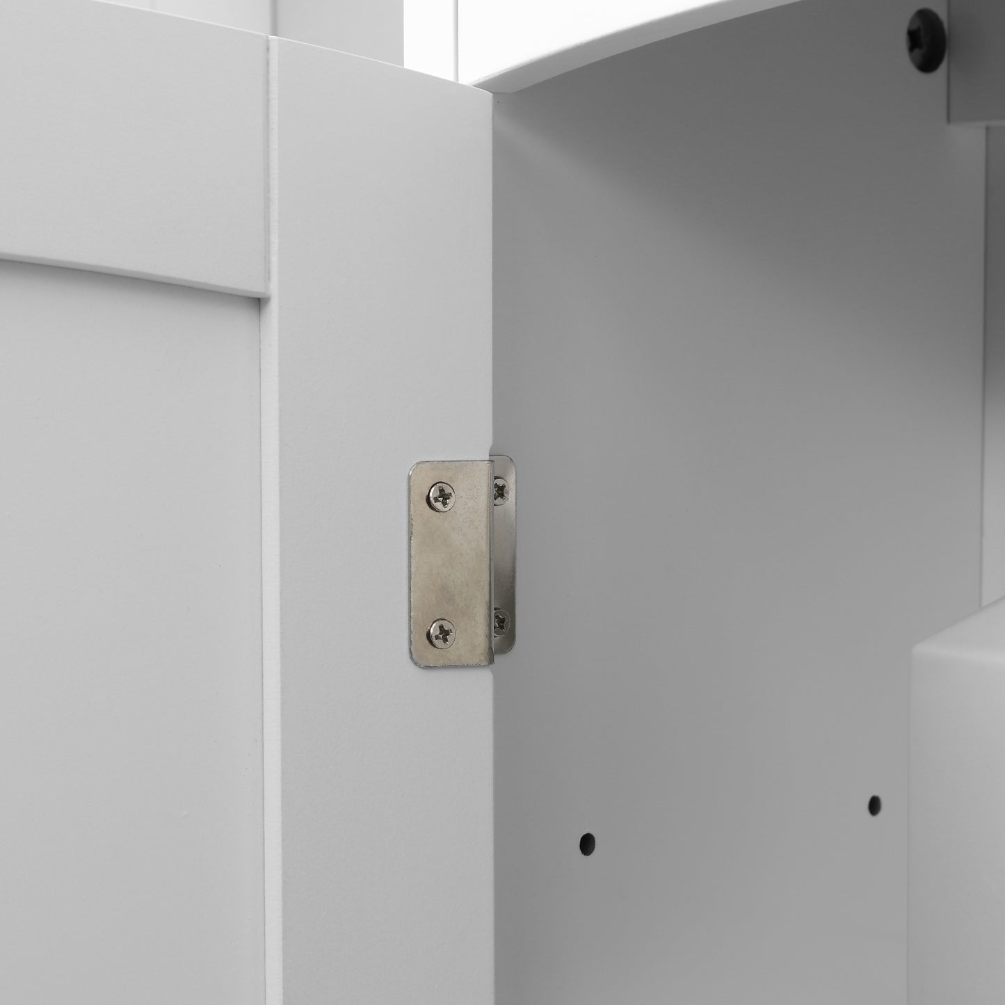 Miel Wall Mounted Bathroom Storage Cabinet With Arched Door And Adjustable Shelving Light Grey And White