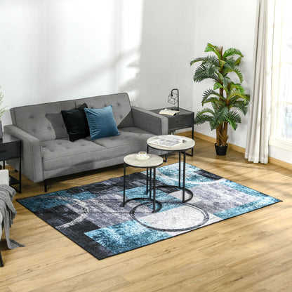 Sero Zino Polypropylene Blue Geometric Area Rug 160 x 230 cm