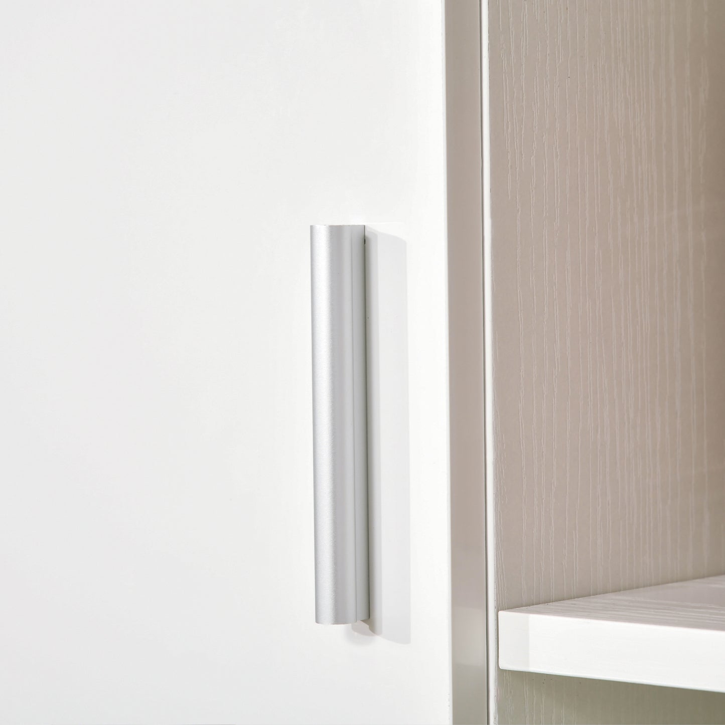 Toviha 166cm Wooden White Modern Kitchen Cabinet With Shelves Drawer And Open Counter