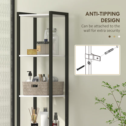 Yove Tall Narrow Bathroom Storage Cabinet With Adjustable Shelves For Multi Room Use