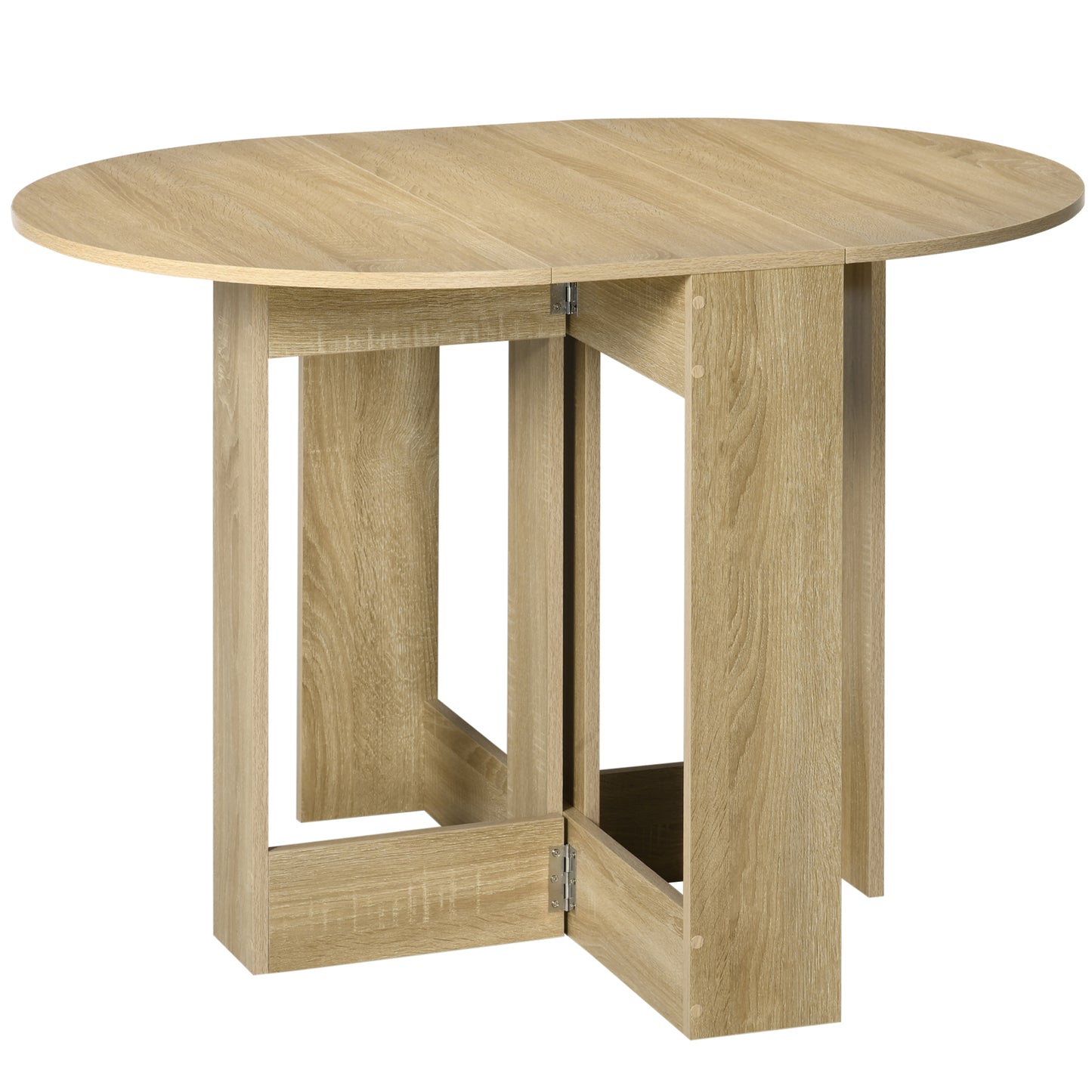 Vietma Wooden Oak Folding Drop Leaf Dining Table For Compact Kitchens