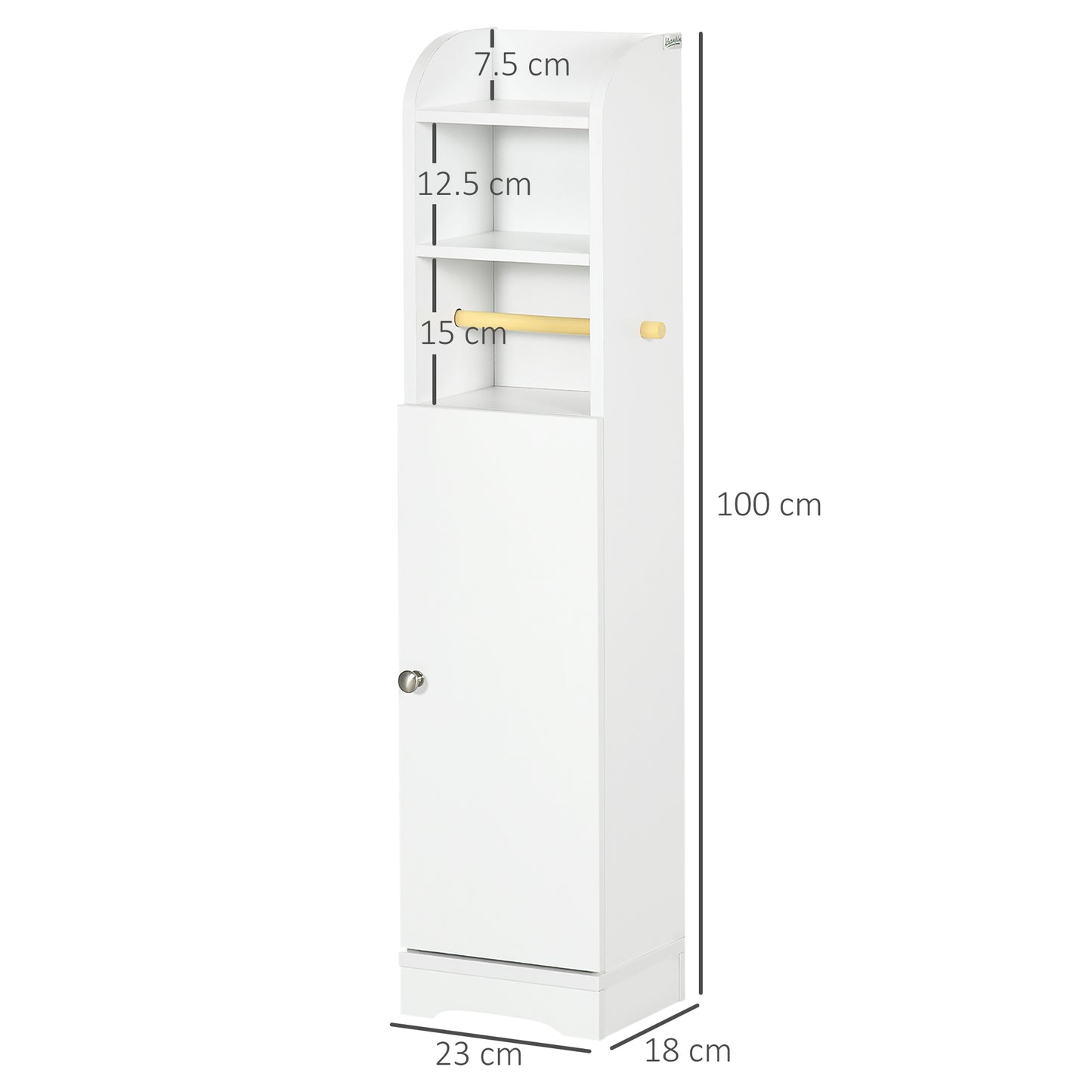Vale Compact Narrow Bathroom Storage Cabinet In White