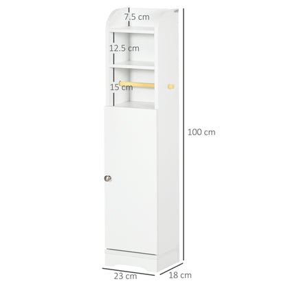 Vale Compact Narrow Bathroom Storage Cabinet In White