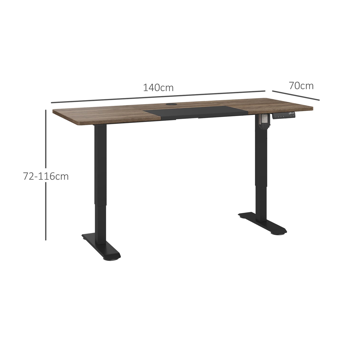 Moratti 140cm Metal Black Adjustable Electric Standing Desk With LED Display