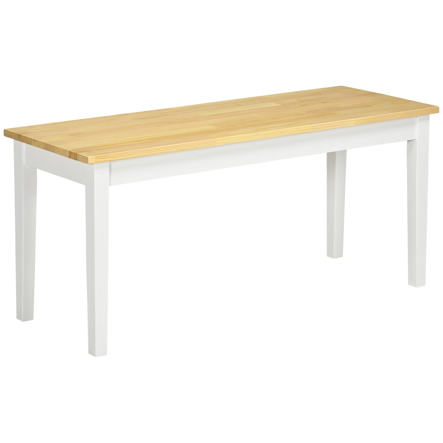 Rebamta Solid Wood White Dining Bench Seating 2 For Kitchen Or Entryway