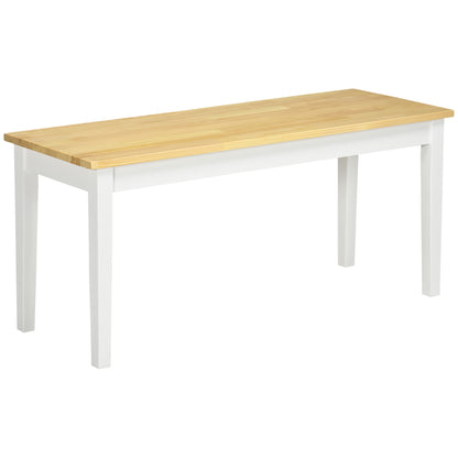 Rebamta Solid Wood White Dining Bench Seating 2 For Kitchen Or Entryway
