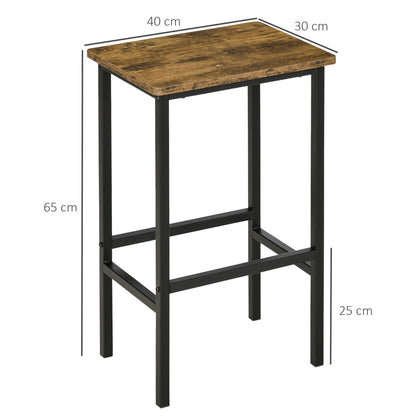 Latzse Set Of 2 Rustic Brown Industrial Counter H8 Bar Stools With Footrest