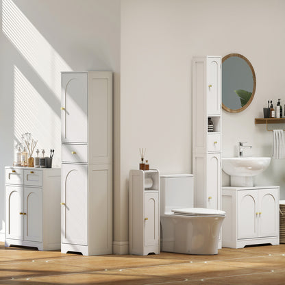 Mapa Under Sink Bathroom Storage Cabinet With Double Arched Doors White