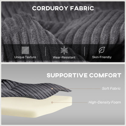 Noripa Dark Grey Corduroy 2 Seater Click Clack Sofa Bed