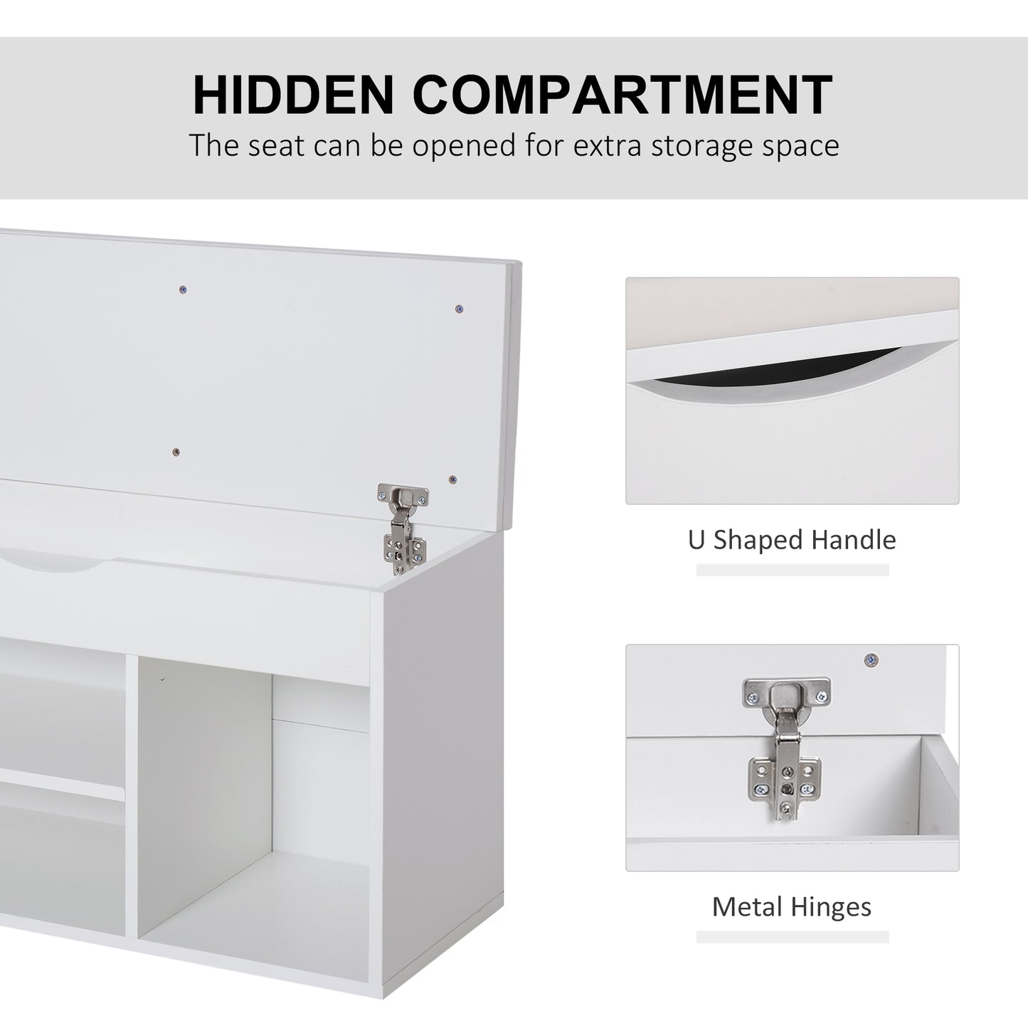 Sokari Wooden White Shoe Storage Bench 1 Drawer And Padded Seat