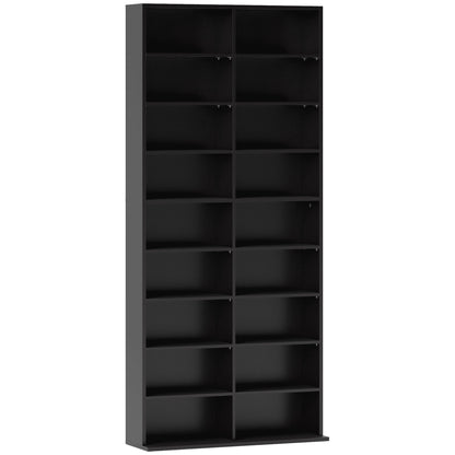 Sezi Wood Black Tall Media Storage Tower With 640 Disc Capacity