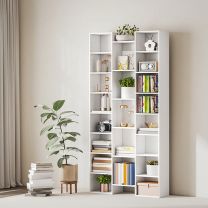 Elpa Wooden White Twenty One Compartment Storage Bookcase