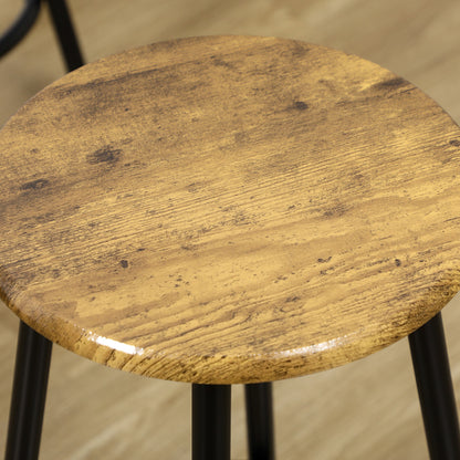Soka Wooden Brown And Black 5 Piece Industrial Bar Table And Stool Set