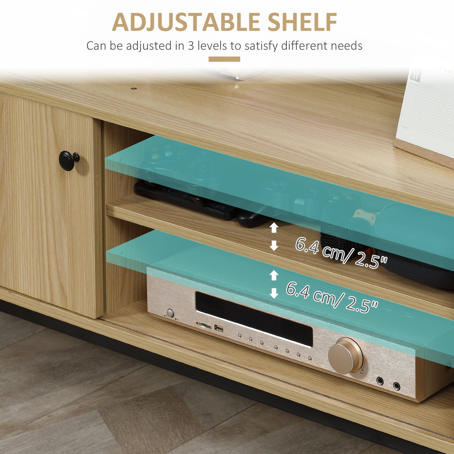 Layo 120cm Wooden Wood Effect TV Stand With Sliding Door For 50 Inch Screens