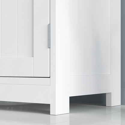 Fabka White Under Sink Vanity Cupboard With Double Doors And Adjustable Shelving For Fauxdestal Or OFauxn Basin