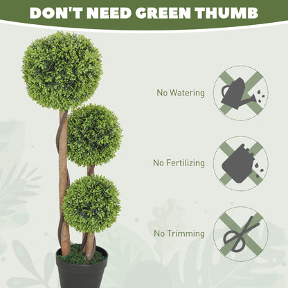 Fidole Set Of 2 Artificial Boxwood Ball Topiary Trees In Pots For Indoor And Outdoor Use