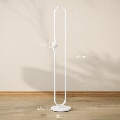 Vanotafa Metal And Glass White Dimmable LED Floor Lamp With Glass Night Light And Foot Switch