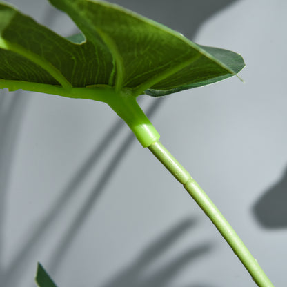 Nalale Lumo Set Of 2 Artificial Monstera Style Trees With Cheese Leaf Design And Pots