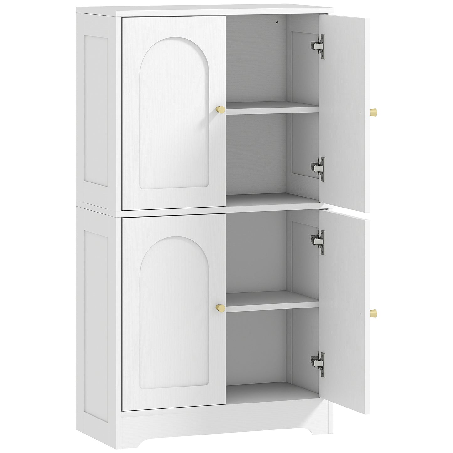 Suzino 110cm Wooden White 4 Door Kitchen Storage Cabinet With Adjustable Shelves