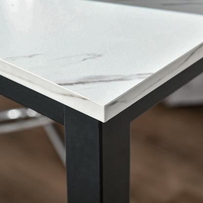 Nanotti Wooden White And Black Industrial Rectangular Bar Table For Small Spaces