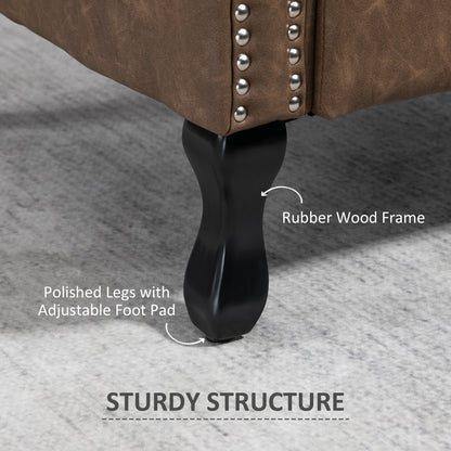 Selato Fabric Brown Wingback Accent Chair With Chesterfield Style Tufting And Nailhead Trim