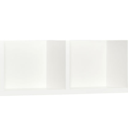 Cofalo Mopa Wood White Set Of 2 Wall Mounted Media Storage Racks With Cube Shelves