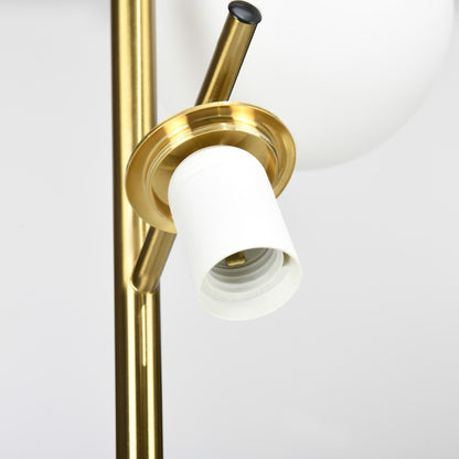 Tasozi Metal Gold 3 Light Tree Floor Lamp With Globe Shades