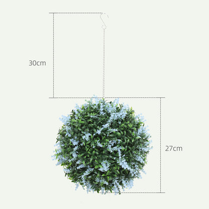 Maka Nosa Set Of 2 UV Resistant Artificial Topiary Ball Plants In Blue