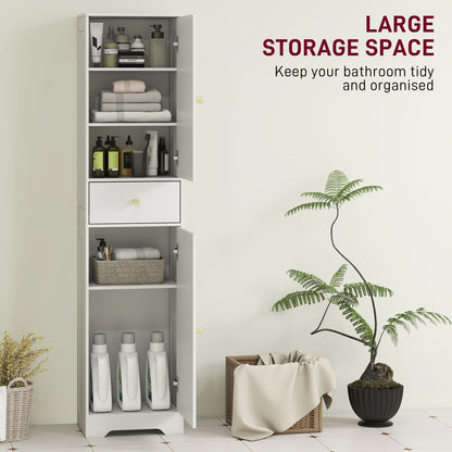 Remodi Bara Tall Bathroom Storage Cabinet With Arched Door Design White