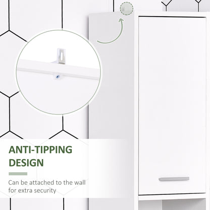 Ridila Tall Storage Cabinet With Adjustable Shelves For Bathroom Or Hallway Use White