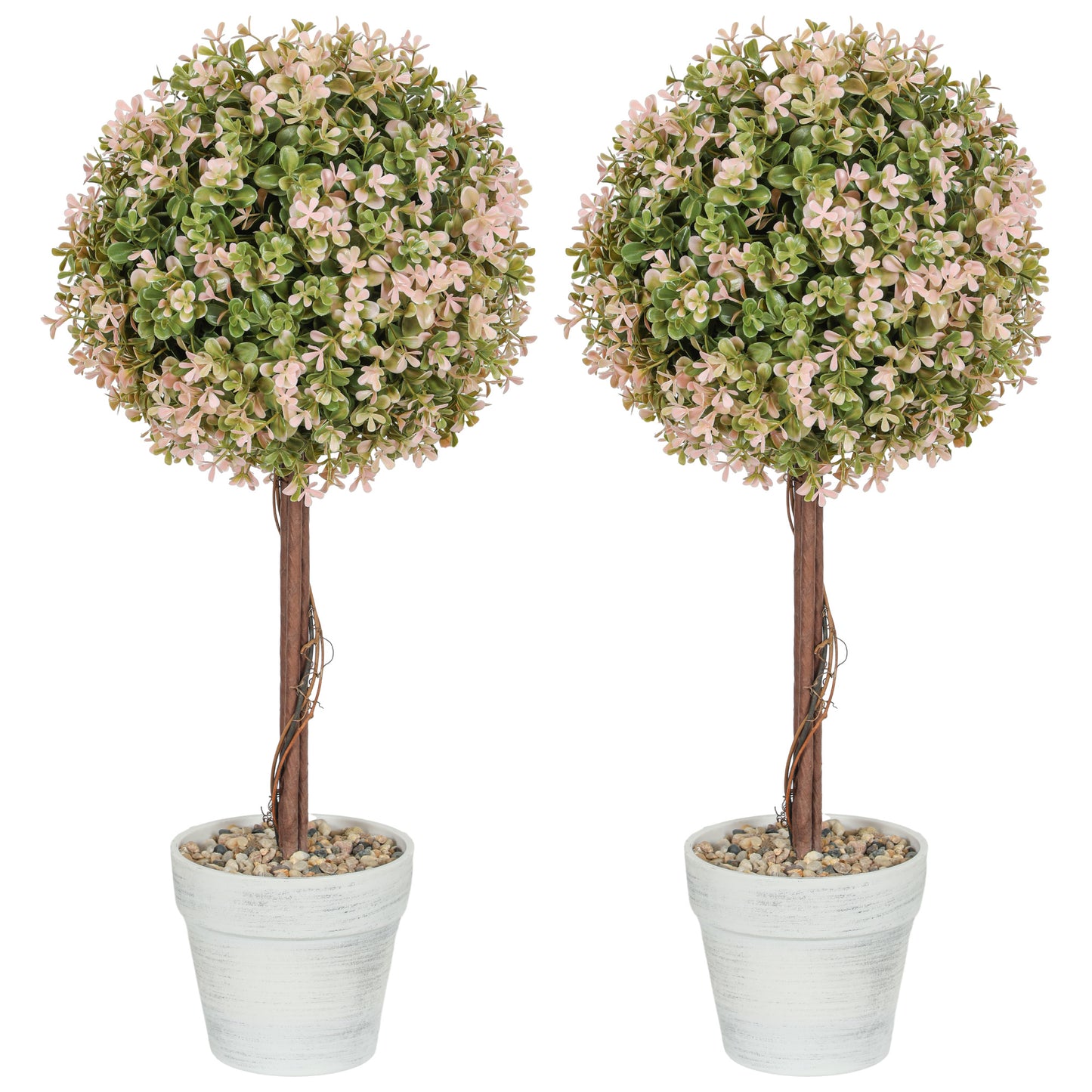 Love Nilo Set Of 2 Artificial Murraya Flower Plants In Pots H8 60cm Cream White