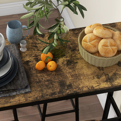 Tonayo Wooden Rustic Brown 5 Piece Industrial Bar Table And Stool Set